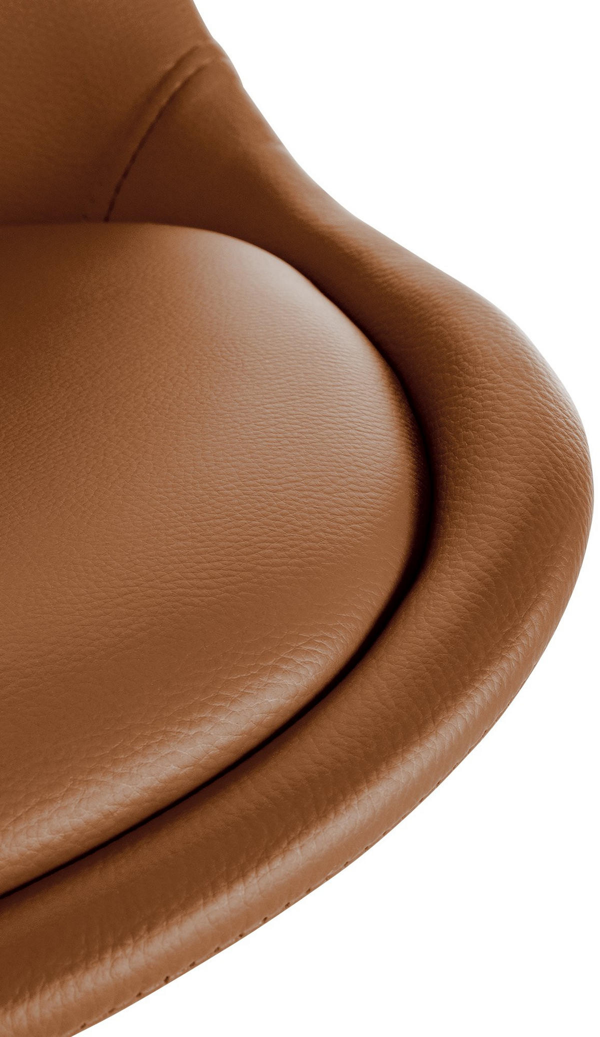 STUHL Lederlook braun - Eukalyptusholzfarben/Braun, Holz/Textil (48/81/54cm) - CLP