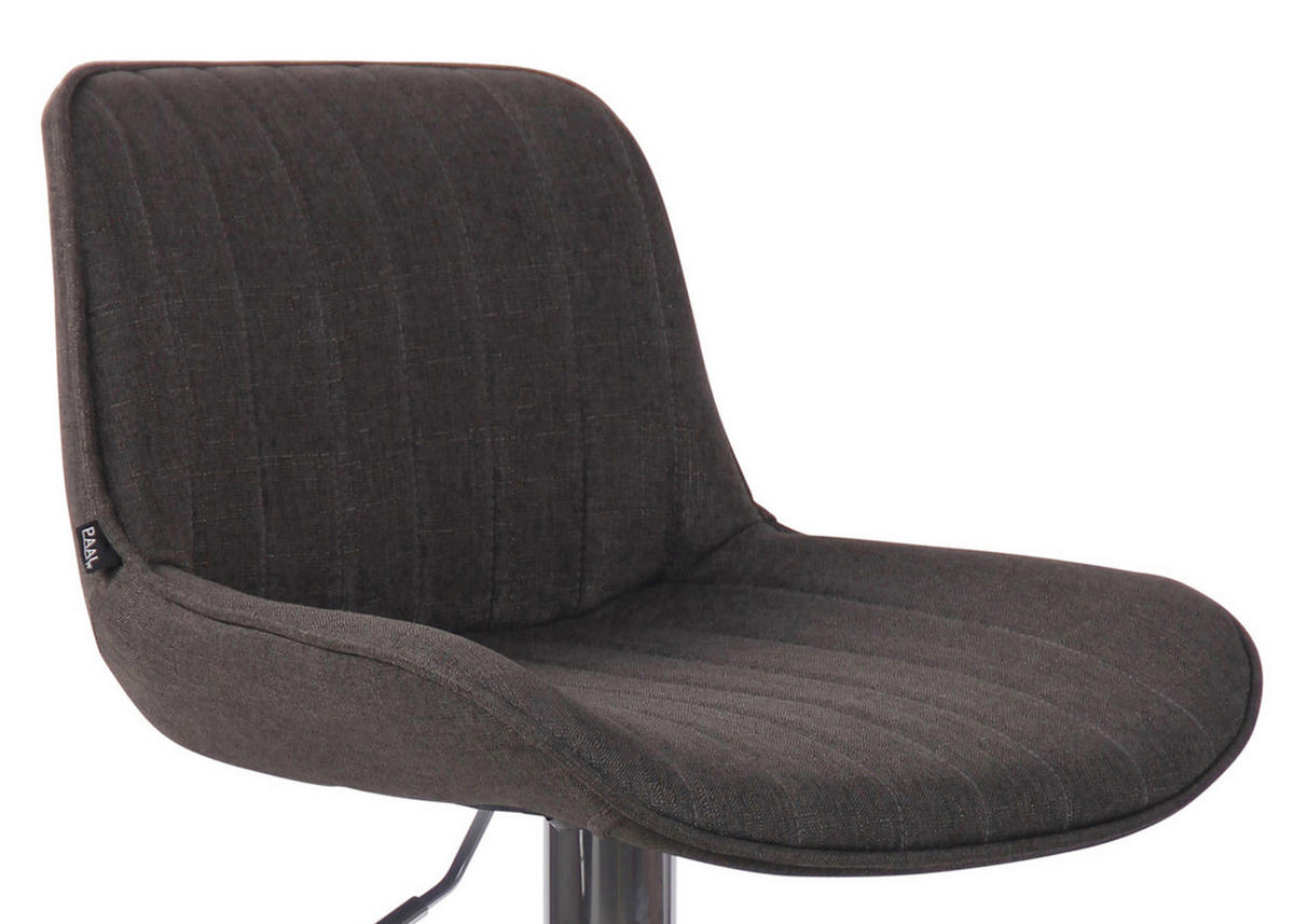 BARHOCKER Lento Gestell Metall in Chromoptik Stoff Dunkelgrau - Chromfarben/Grau, Textil/Metall (50/108/50cm) - TPFLiving