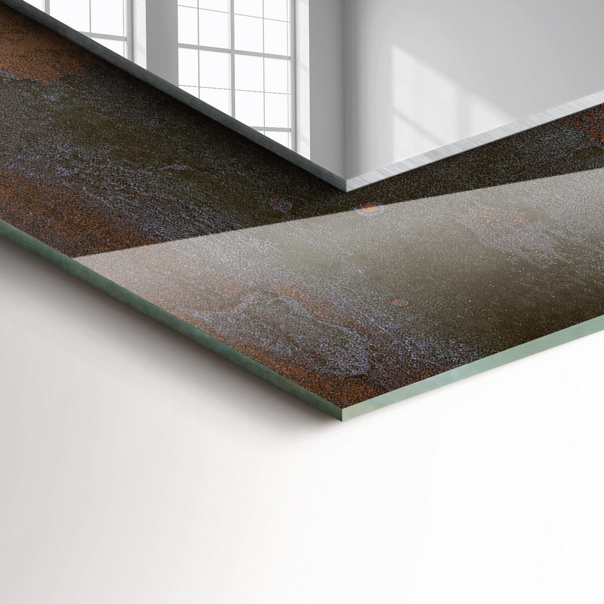 SPIEGEL 80 x 60 cm Rechteckig mit Aufdruck - Rostfarben, Glas (80/60/0.4cm) - TULUP