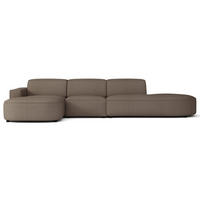 ECKSOFA Sallmo L-Form, 3-Sitzer, links 358 cm - Hellbraun/Schwarz, Kunststoff/Textil (358/166cm) - Selsey