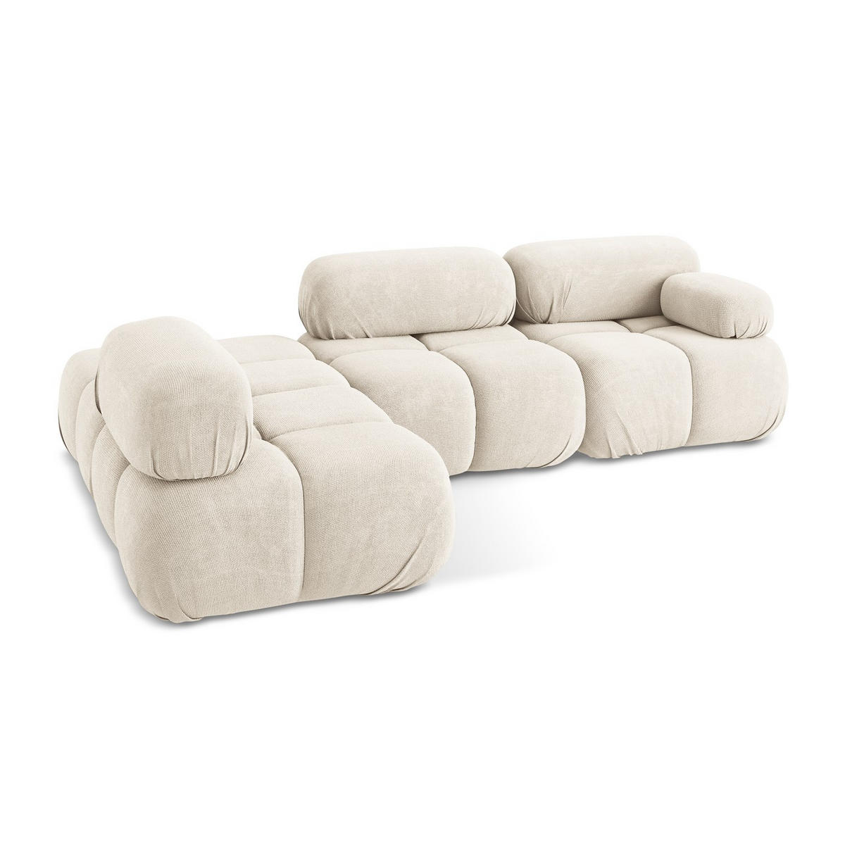 ECKSOFA Links Chenille Stoff Beige - Beige/Creme, Kunststoff/Textil (190/285cm) - LaMiaSofa