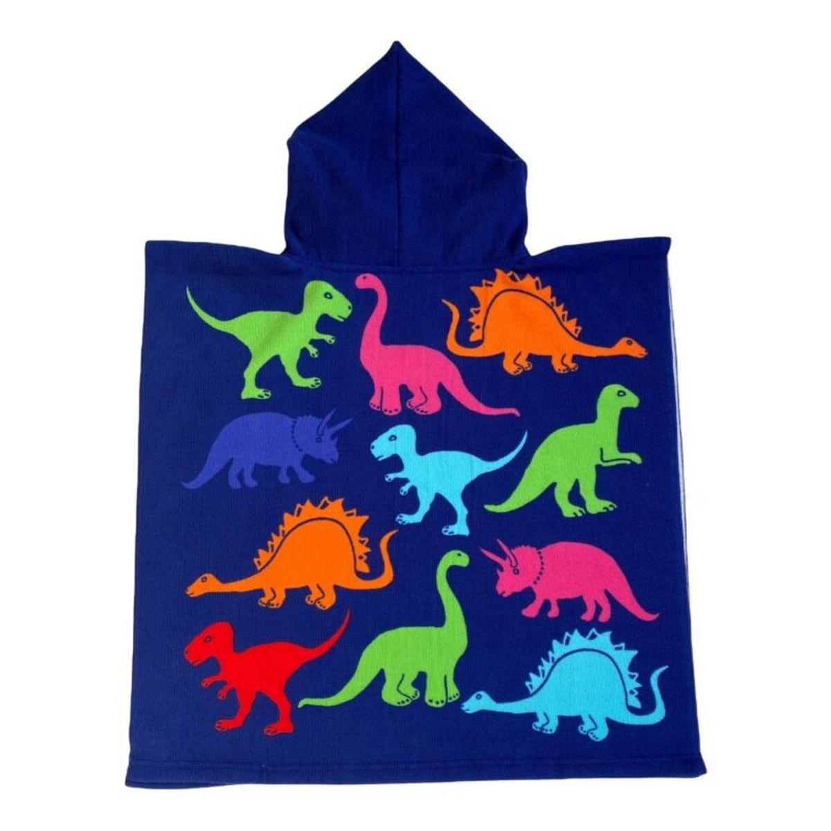 MIKROFASER PONCHO für Kinder Dino 60x120 250 g/m² marineblau - Blau, Textil (Einheitsgrößenull) - LE COMPTOIR DE LA PLAGE