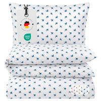 SEERSUCKER-BETTWÄSCHE 155x220 geblümt Sommer Bettbezug Bügelfrei aus 100% Baumwolle, Bettbezüge Blumen Rosen Muster Blau - Blau, Textil (155/220cm) - Carpe Sonno