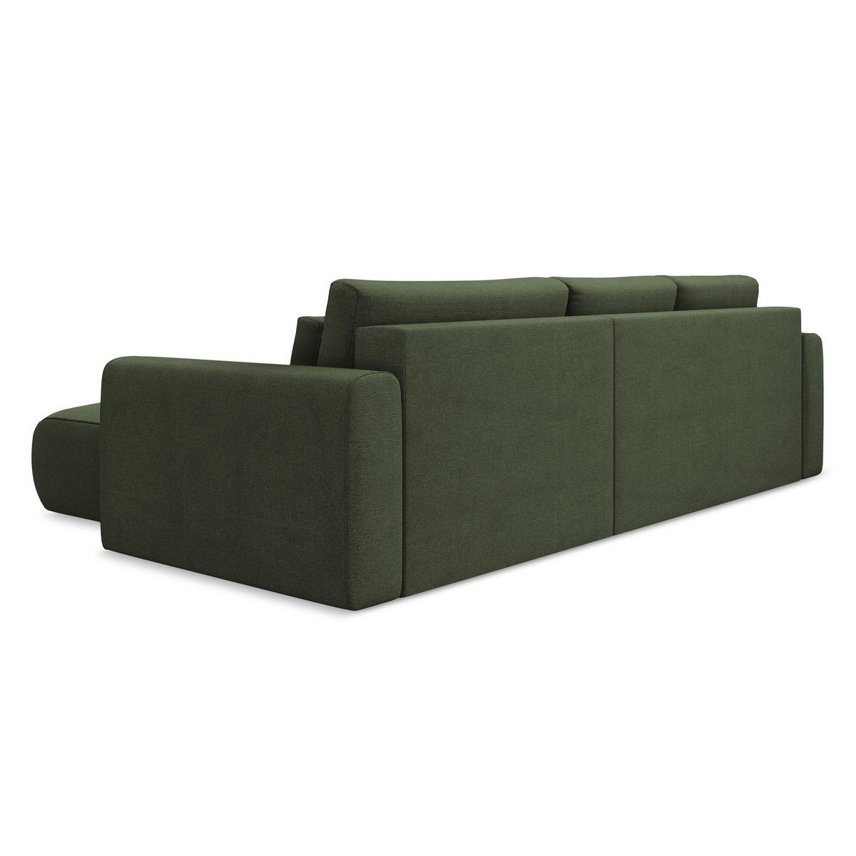 ECKSOFA mit Schlaffunktion Strukturstoff Stoff Grün - Schwarz/Olivgrün, Kunststoff/Textil (278/149cm) - LaMiaSofa