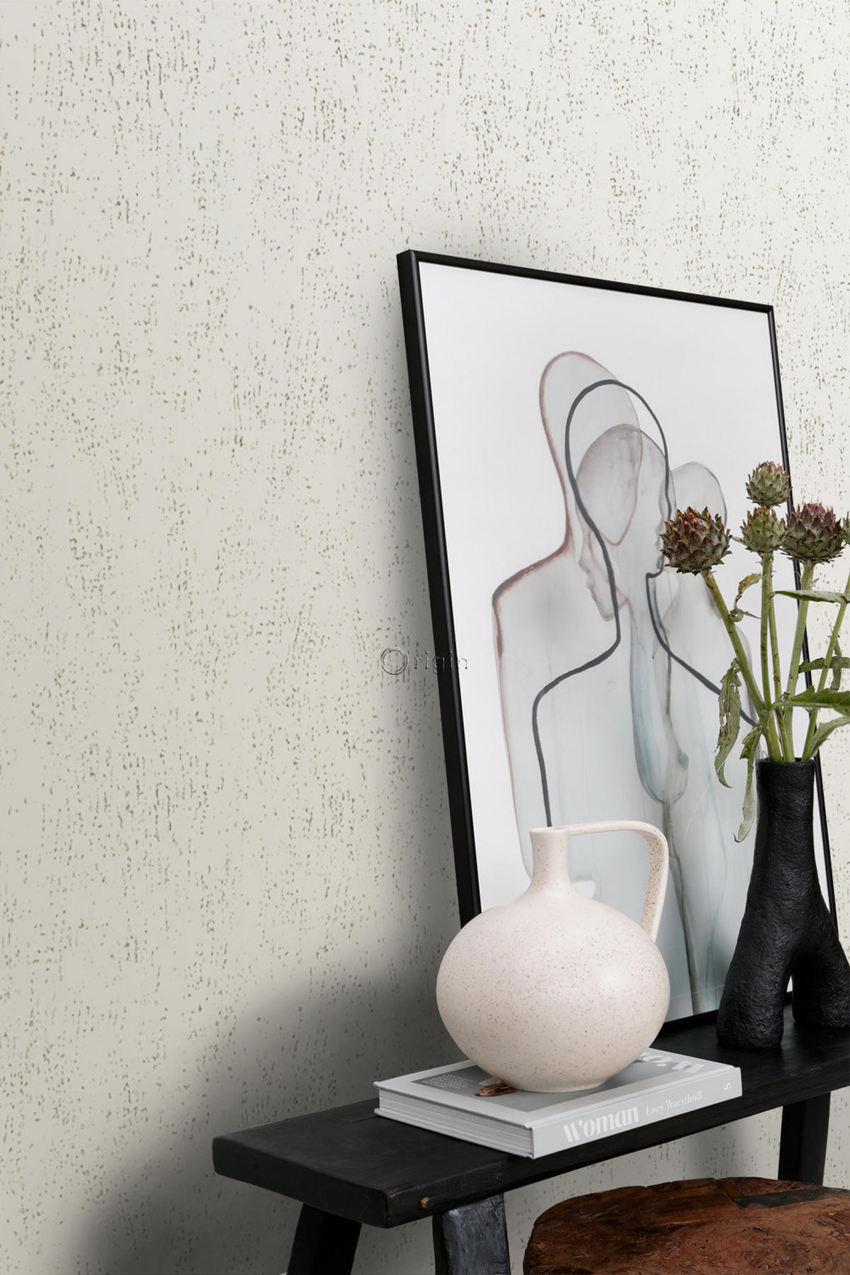 TAPETE Metall-Optik 53 cm x 10.05 m - Beige, Papier (53/1000cm) - Origin Wallcoverings
