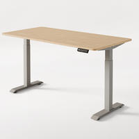SCHREIBTISCH Elektrisch Höhenverstellbarer HomeOne 160x80cm Grau/Bambus mit Memory-Funktion, Anti-Kollisions Technologie - Hellgelb/Grau, Holz (80/160/72cm) - Desktronic