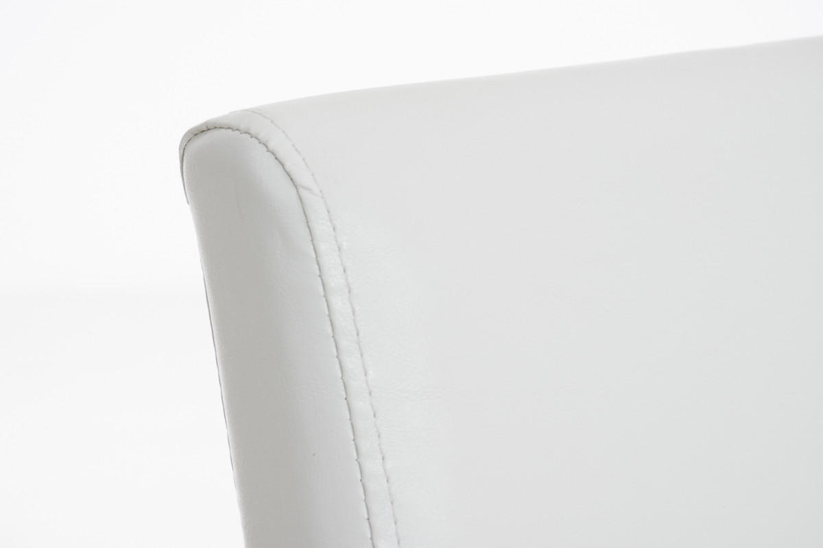 STUHL Lederlook weiß - Dunkelbraun/Weiß, Holz/Textil (41/91/47cm) - CLP