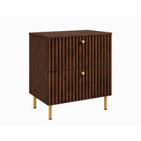 BADEZIMMERSCHRANK: Nusseiche / Platte Nusseiche / Griffe Gold / Beine Gold, 60 x 44,4 x 73,6 cm - Eichefarben/Goldfarben, Holzwerkstoff (60/73.6/44.4cm) - 3XE LIVING