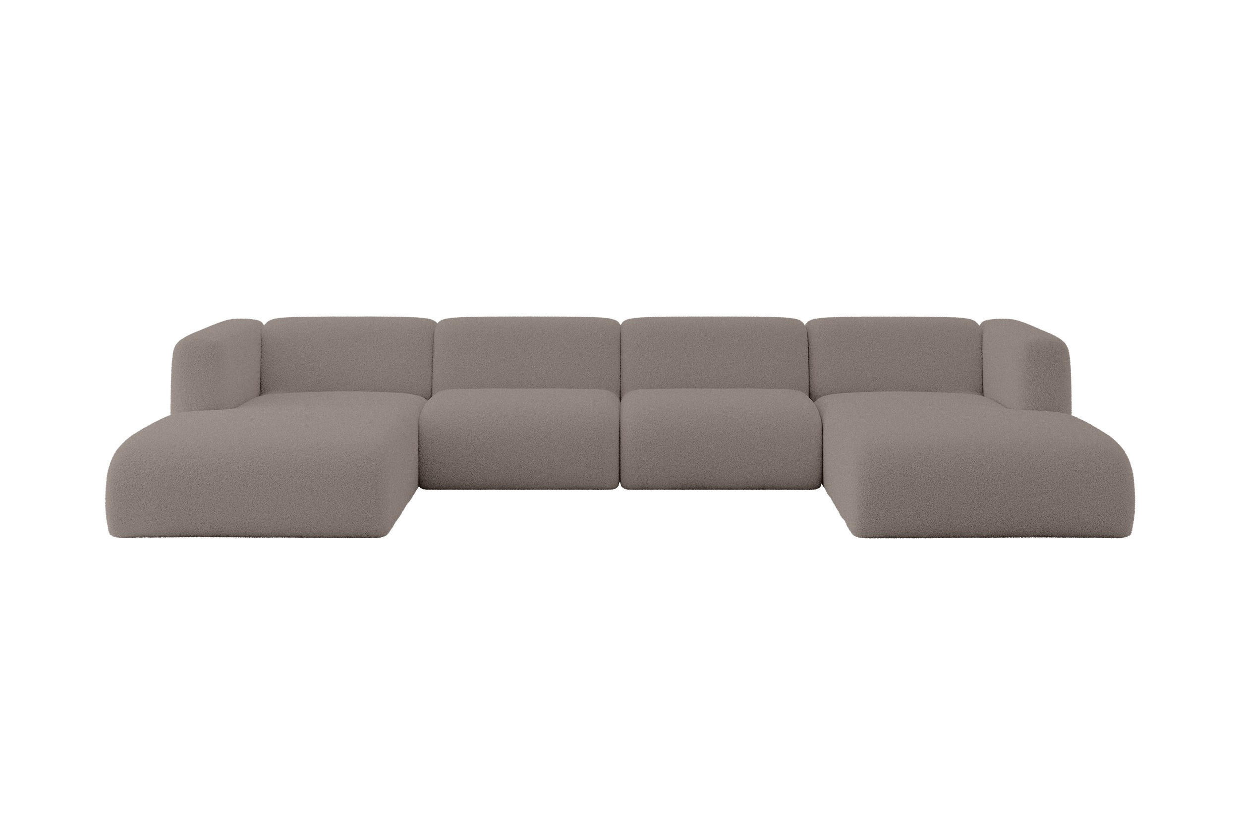ALTDECOR SEDACÍ SOUPRAVA DO U MIRA-U2 408x179x70 Hnědá Bouclé