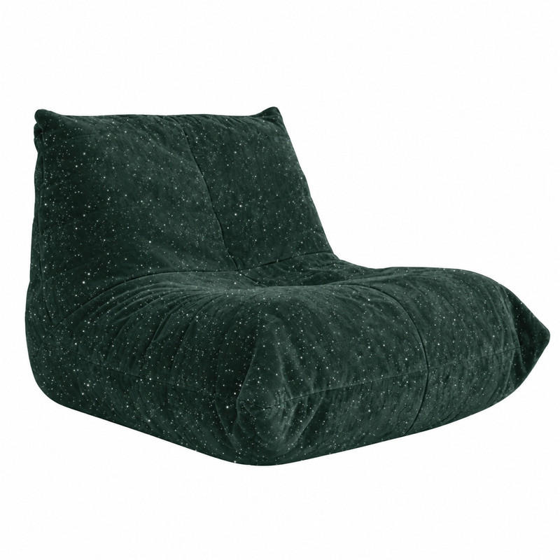 SITZSACK in Caterpillar-Optik Grün Flanellstoff - Grün, Kunststoff (100/80/90cm) - Meubliv