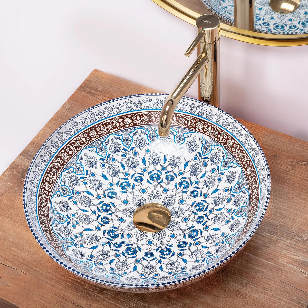 AUFSATZWASCHBECKEN ARTE BLUE 40/40/11,5 cm - Blau, Keramik (40/11.5/40cm) - REA