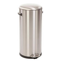 MÜLLEIMER Retro Mit Markanten Griffen und Kugelkappe 30 Liter 68,5 x 29,2 cm Kunststoff Inneneimer Silber - Silberfarben, Metall (33.8/68.5/37.9cm) - PROREGAL