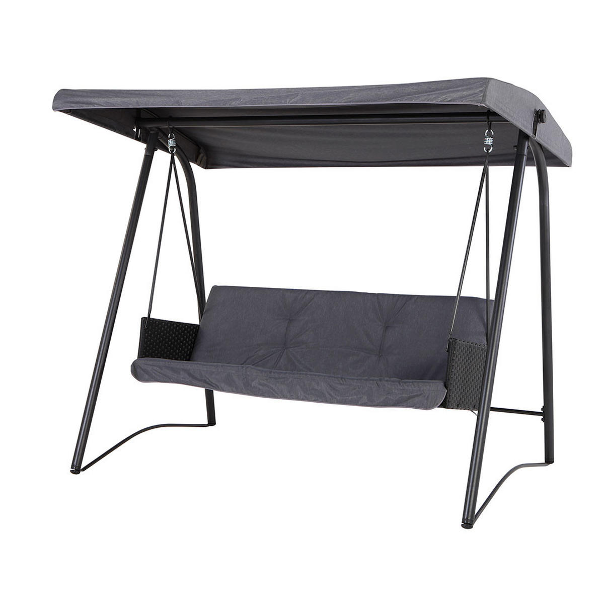 HÄNGESOFA, Sanne, Grau, Rattan, 220 x 134 x 182 cm - Grau, Naturmaterialien (220/182/134cm) - ebuy24