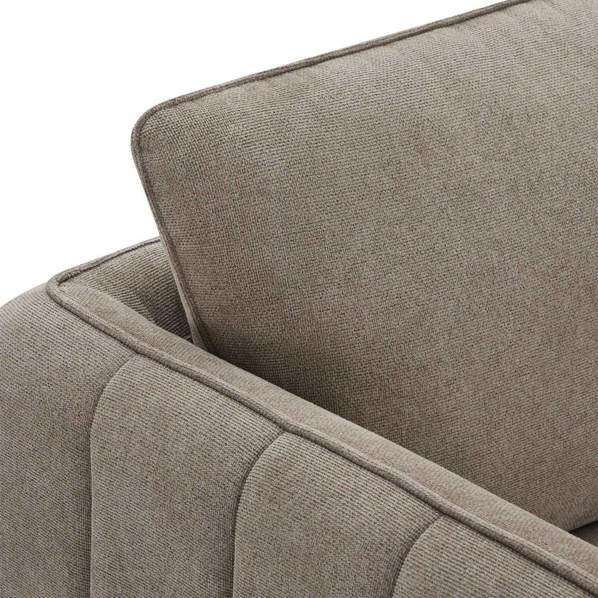 ZWEISITZER-SOFA Webstoff Beige - Beige/Schwarz, Textil/Metall (158/85/85cm) - Furnhouse