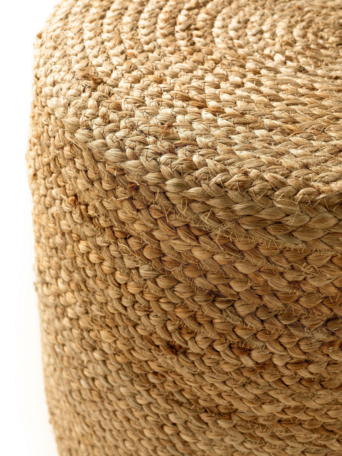 JUTE-POUF handgefertigt Jutta Hellbraun 40x40x40 cm - Hellbraun, Textil (40/40/40cm) - benuta Pure