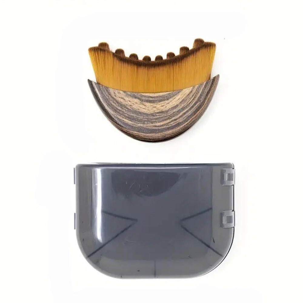 GESICHTSBÜRSTE für Lymphdrainage und Konturpflege,2 Stück - Braun, Textil (6/2/7cm) - Kaket