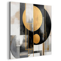 METALLBILD Abstrakt - Gold - Silber - Formen - Ästhetisch - Modern 20x20 cm - Goldfarben, Metall (20/20cm) - MuchoWow