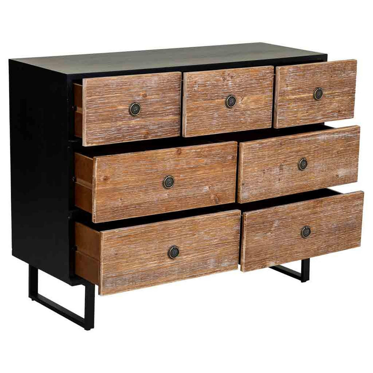 KOMMODE mit 7 schubladen 106x40x83 cm - Braun, Holz (106/83/40cm) - Wanderlust