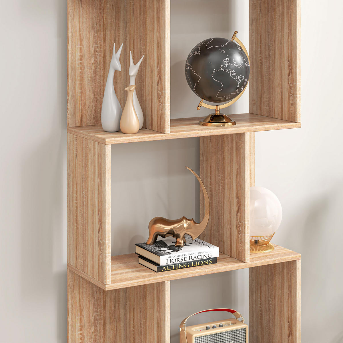 REGAL DE-15540 60/24/184 cm, S-Form Naturholz - Naturfarben, Holzwerkstoff (60/184.5/24cm) - ComfortXL