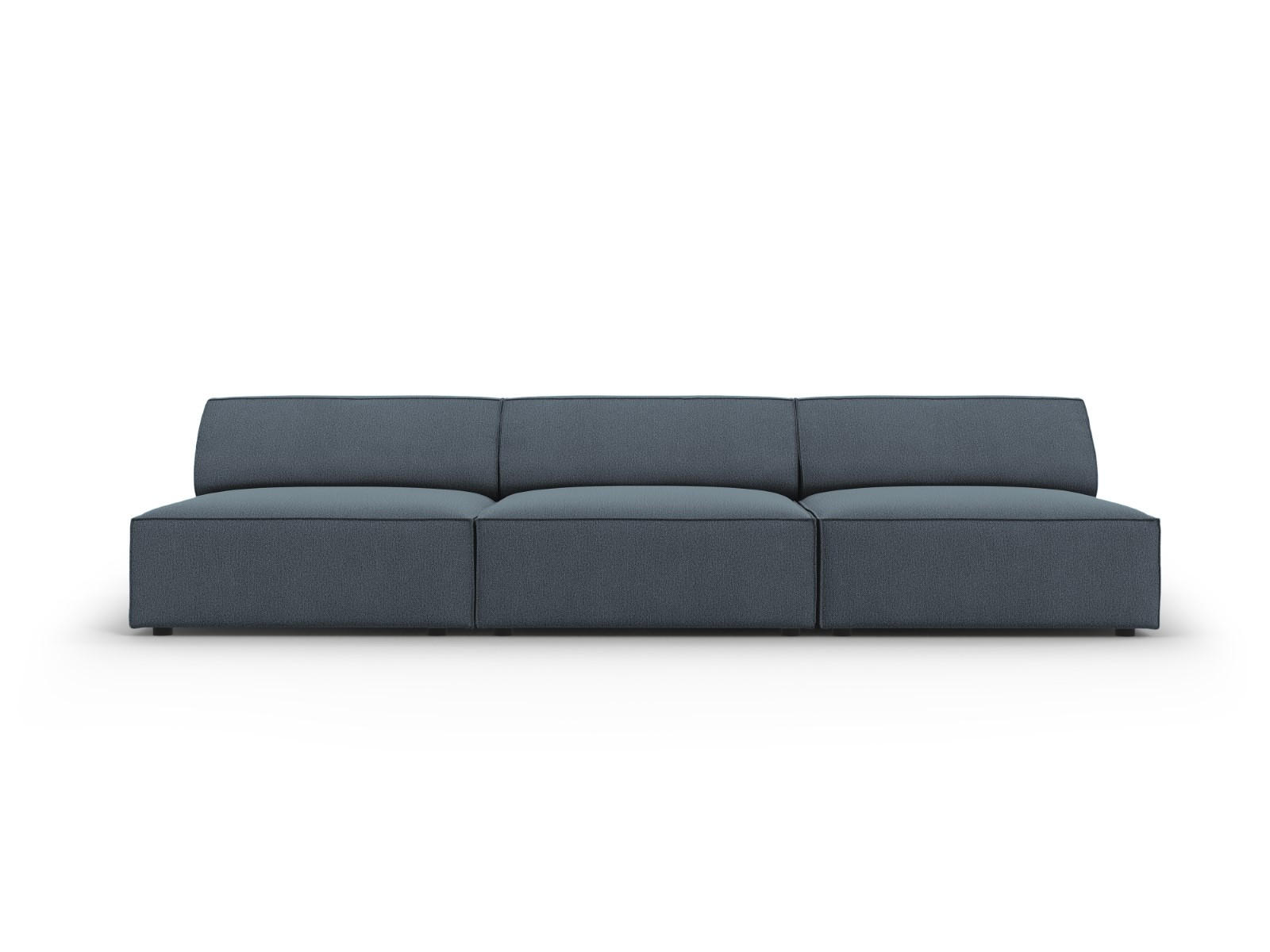 SOFA Jodie aus strukturiertem Stoff blau 3 Sitzplätze - Blau, Textil (102/70/240cm) - Micadoni