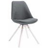 STUHL Stoff dunkelgrau - Dunkelgrau/Weiß, Holz/Textil (48/84/56cm) - CLP