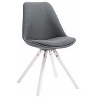 STUHL Stoff dunkelgrau - Dunkelgrau/Weiß, Holz/Textil (48/84/56cm) - CLP