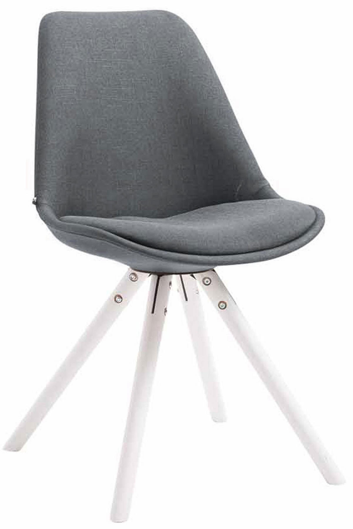 STUHL Stoff dunkelgrau - Dunkelgrau/Weiß, Holz/Textil (48/84/56cm) - CLP