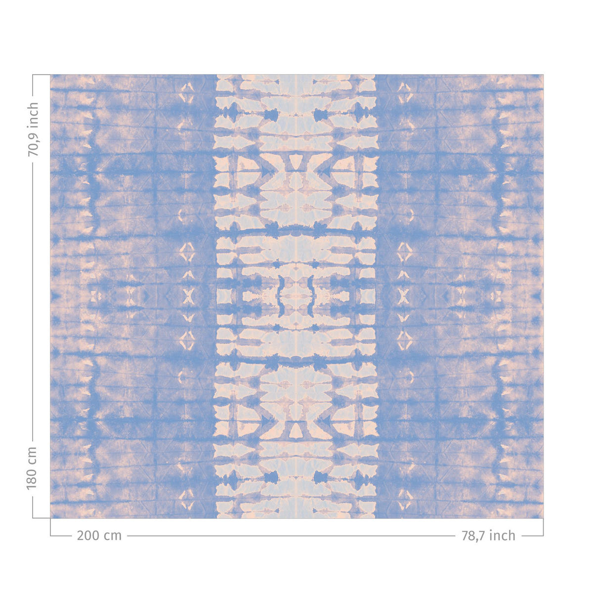 DUSCHVORHANG Batik Streifen in Apricot und Blau 200/180 cm - Blau, Textil (200/180cm) - Bilderwelten