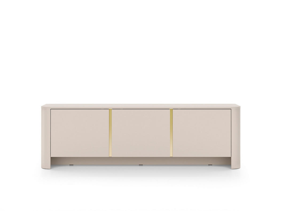 ABGERUNDETES TV-Board AURA RTV3D (Kaschmir Matt, Gold, Push to Open) - Kaschmir, Holz/Holzwerkstoff (168/52/39cm) - Ravio