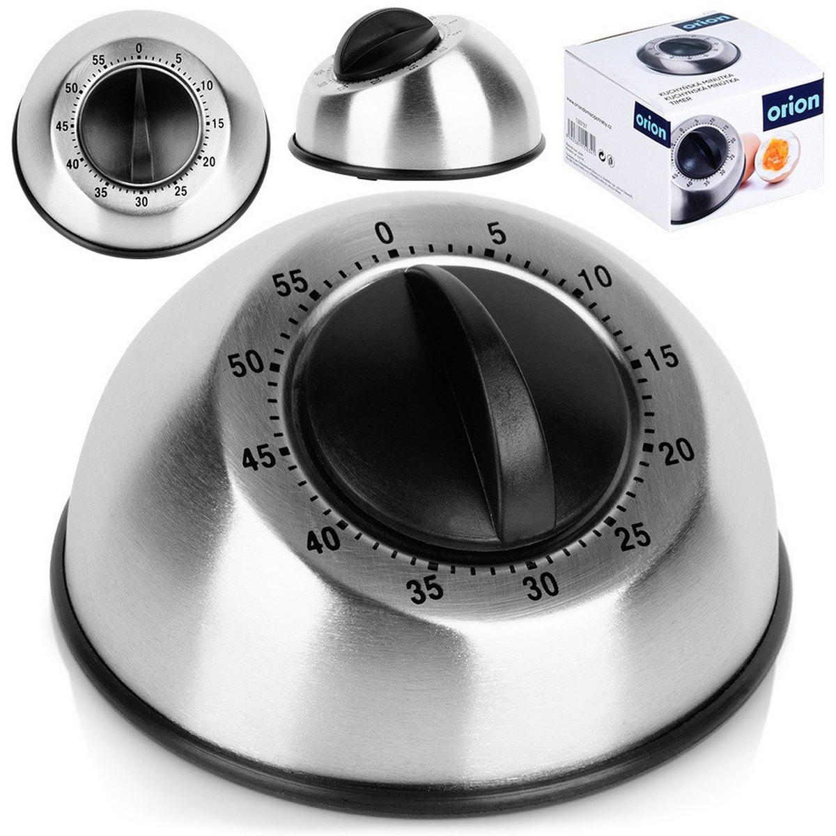 KÜCHENTIMER Silber Schwarz - Silberfarben, Metall (9.5/5/9.5cm) - Orion 