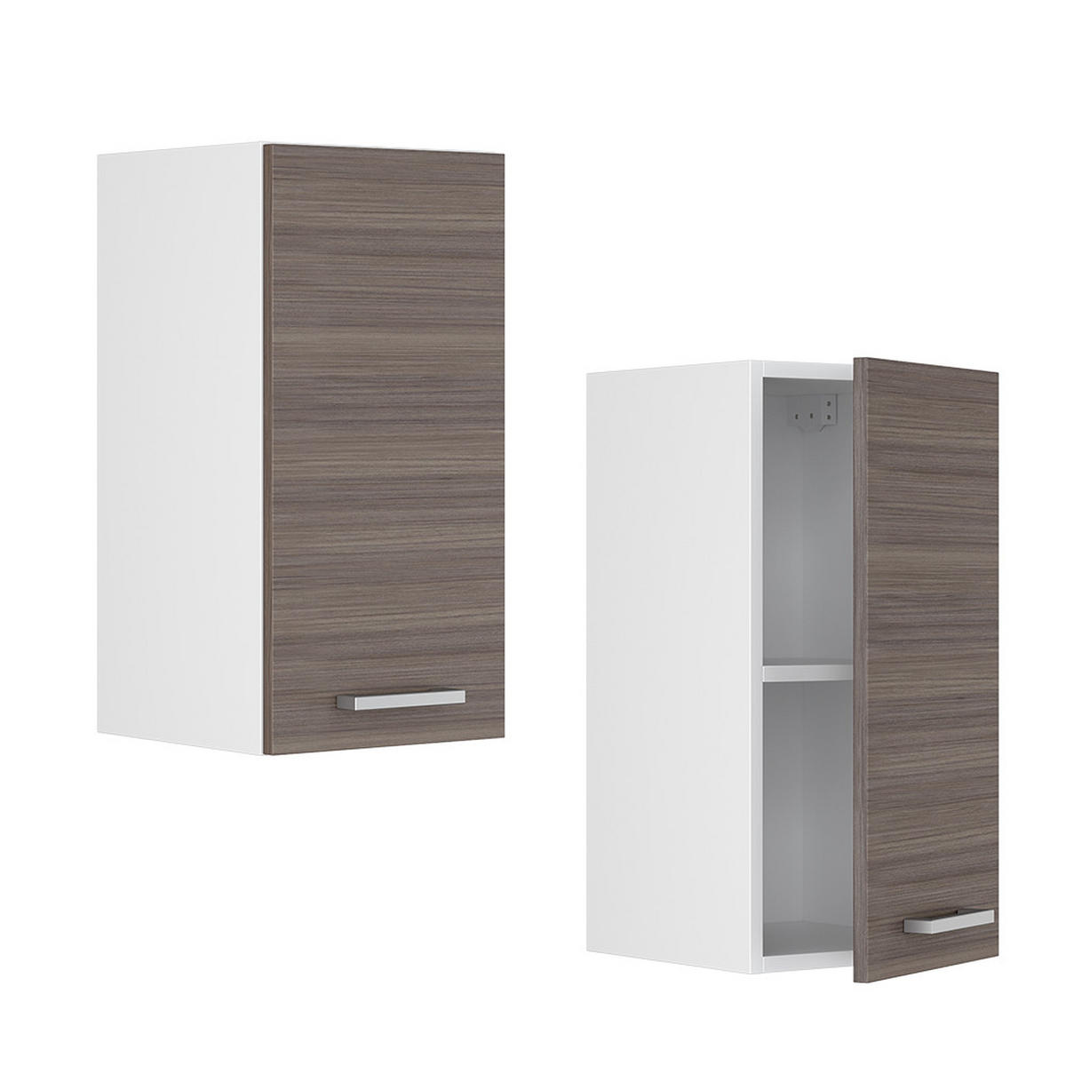 HÄNGESCHRANK R-Line Grau 30 cm - Weiß/Braun, Holzwerkstoff (30/60/31cm) - Vicco