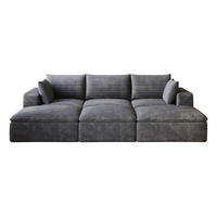 3-SITZER-SOFA aus Stoff 260 cm Dunkelgrau mit Schaumstoffpolsterung und flexibel kombinierbarem Design - Dunkelgrau, Textil (260/60/160cm) - Modfu