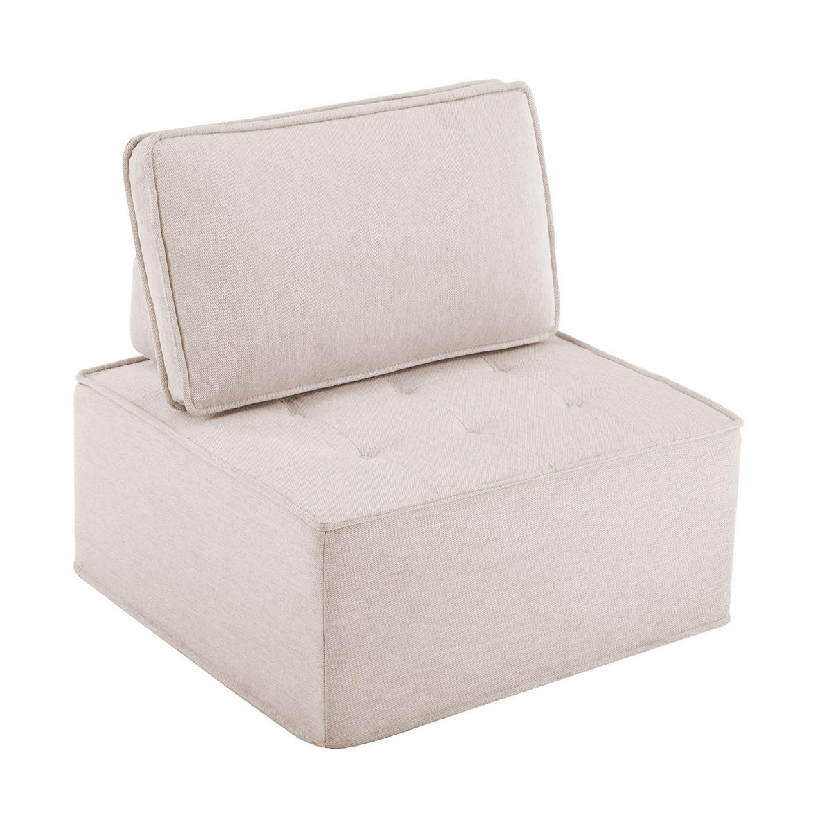 SESSEL in Beige mit Leinenbezug, kompakt und frei kombinierbar,81/81/81 cm - Beige, Holzwerkstoff (81/81/81cm) - Flora Grace