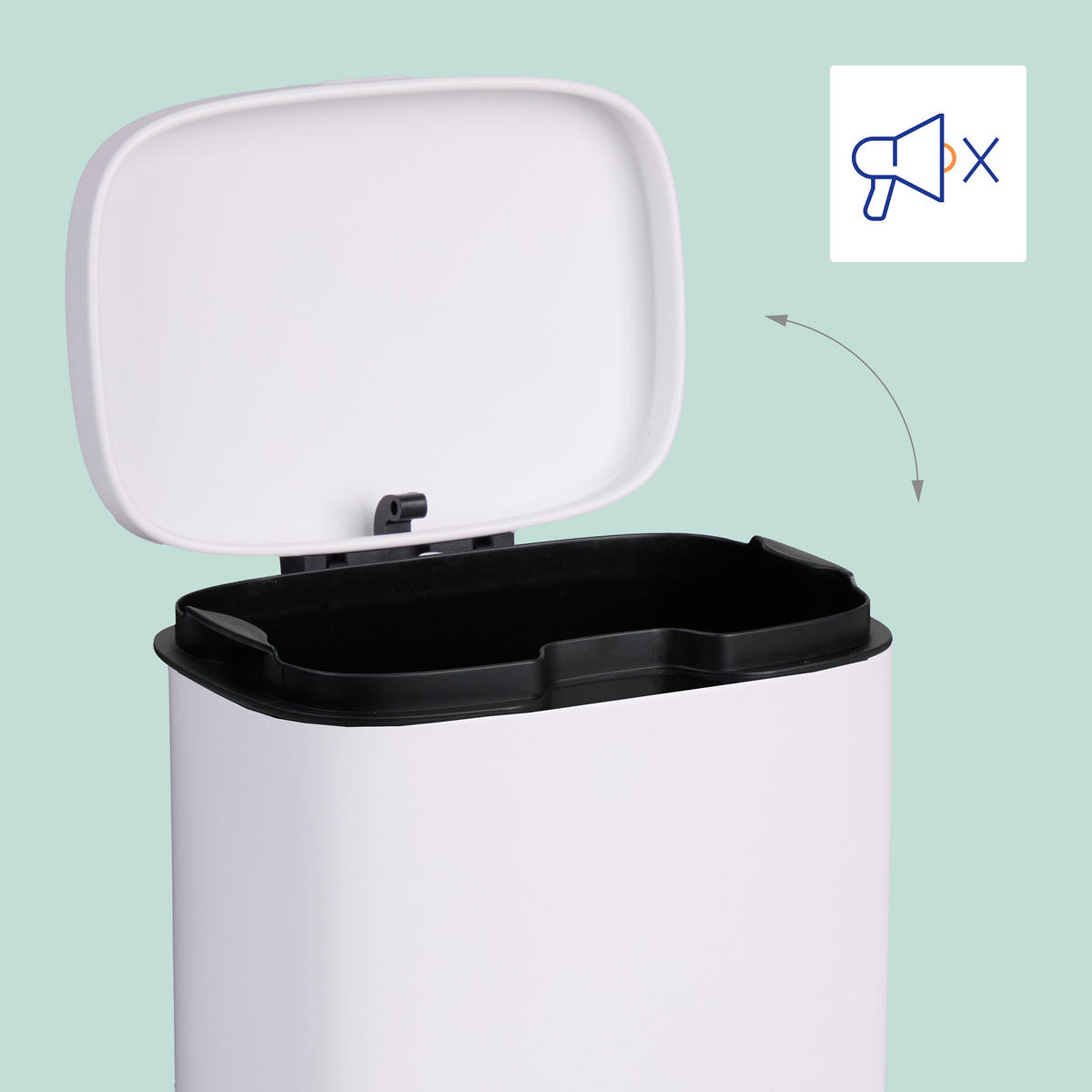 KOSMETIKEIMER - Weiß, Kunststoff/Metall (18/25/15cm) - Relaxdays