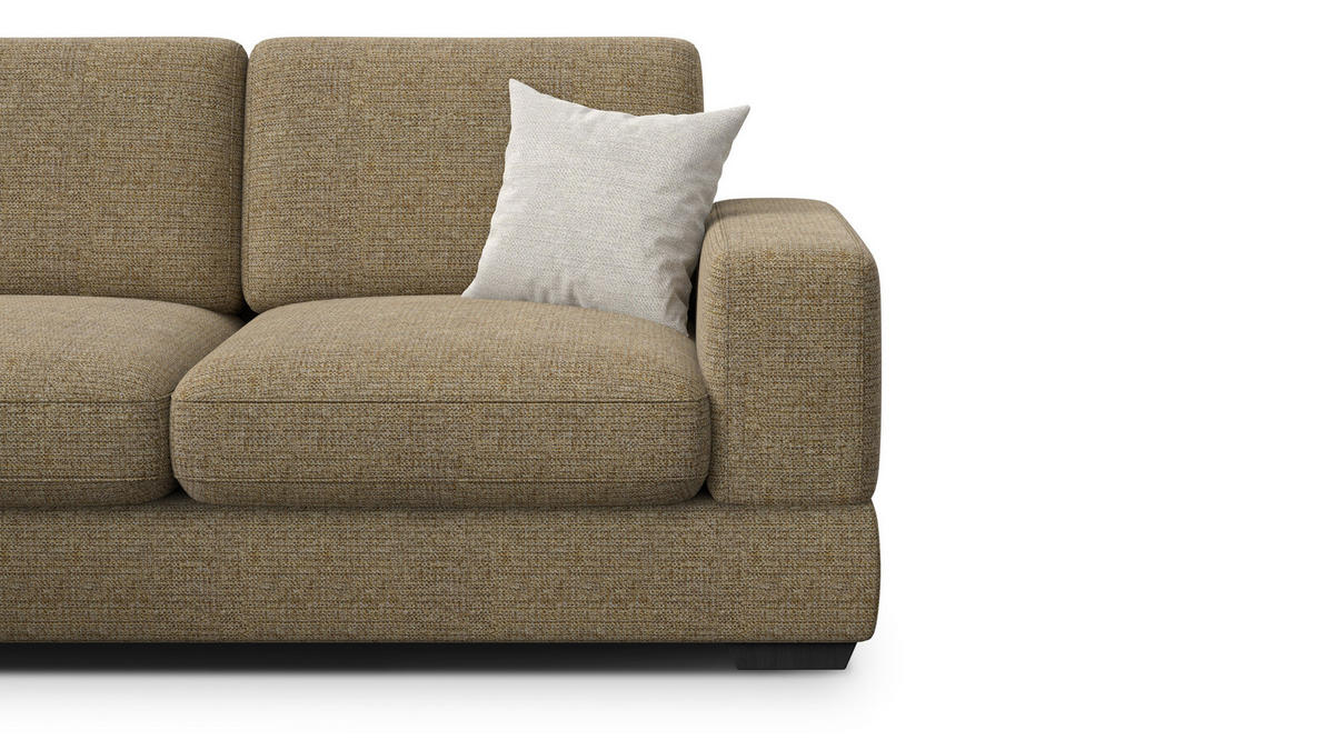 ECKSOFA OTTO 4-Sitzer, taupe - Taupe/Schwarz, Holz/Textil (279/159cm) - Courtois Laville