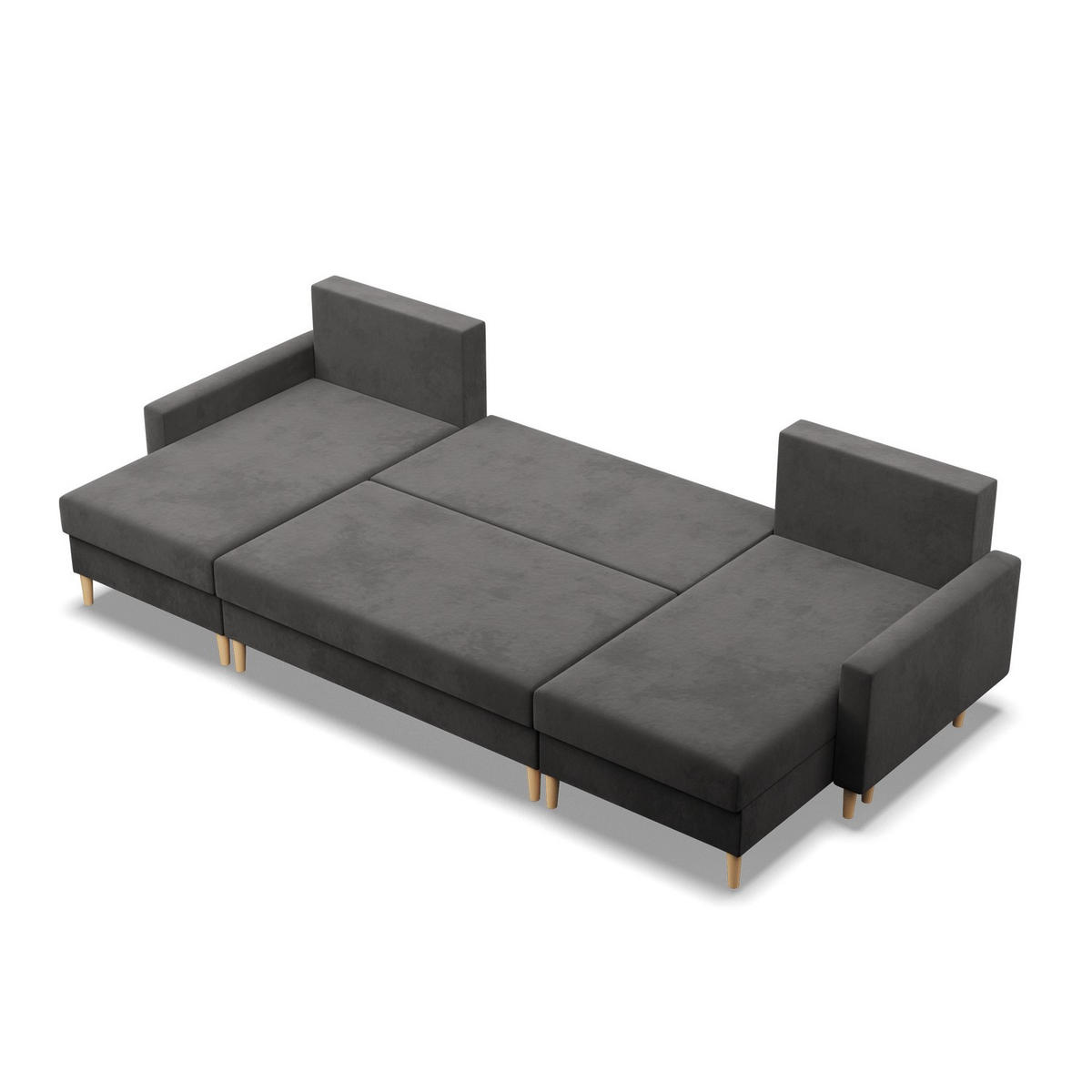U-ECKSOFA MIT SCHLAFFUNKTION BLANK, Grau - Grau, Textil (294/88/140cm) - Mebligo