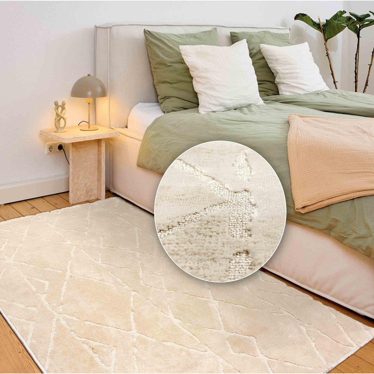 KURZFLORTEPPICH LOU - Creme, Textil (200/280cm) - Astra