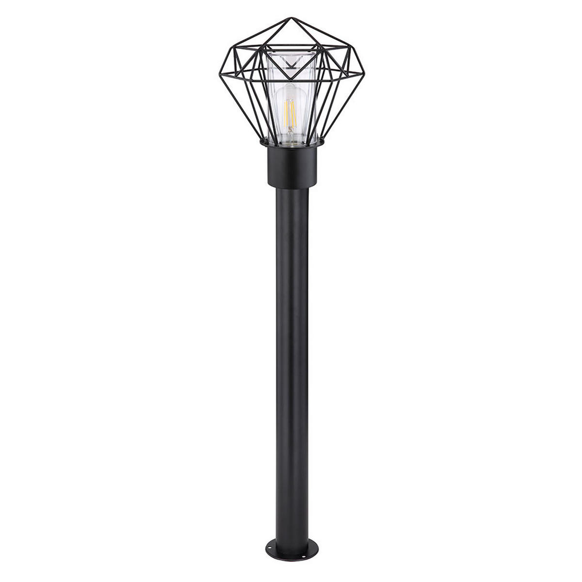 STEHLEUCHTE Gitter Edelstahl Schwarz 2er Set - Schwarz, Metall (22.5/25.5/100cm) - Globo Lighting