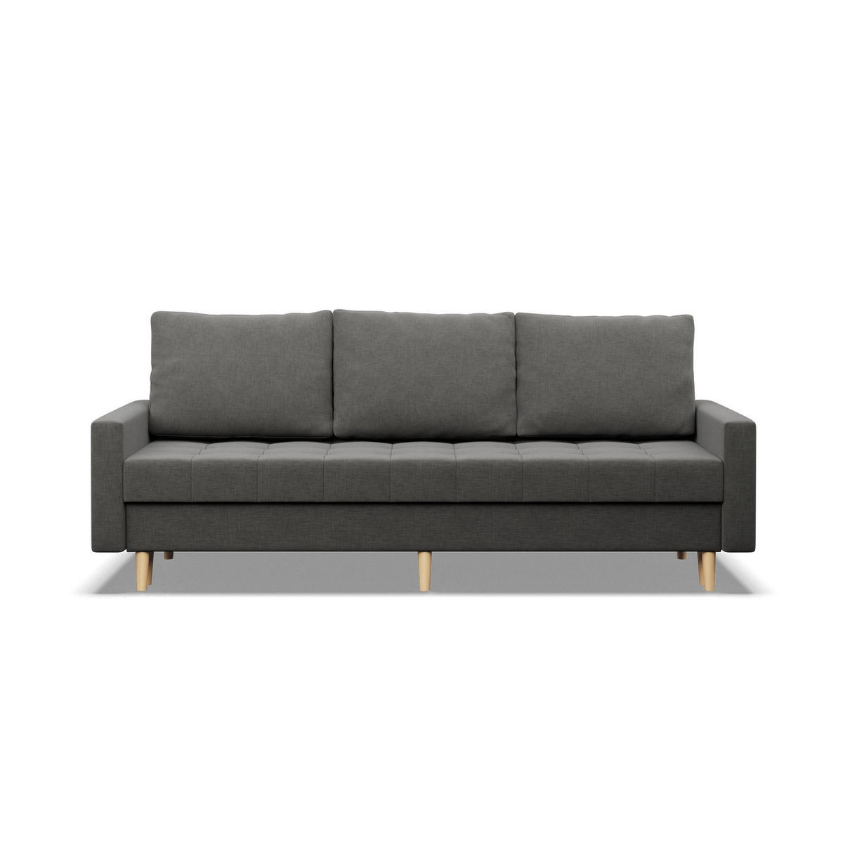 SOFA 3-SITZER MIT SCHLAFFUNKTION ELMA, Dunkelgrau - Dunkelgrau, Textil (212/88/92cm)