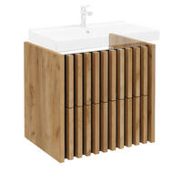 WASCHBECKENSCHRANK Lucca-107 - Braun, Holzwerkstoff (60/56/45cm) - Lomado