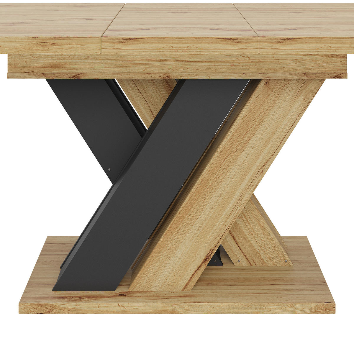AUSZIEHTISCH Holzoptik 119-158,5/80/75 cm - Schwarz, Holz (80/119/75cm) - PANGIVO