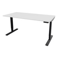 SCHREIBTISCH Elektrisch höhenverstellbarer Schreibtisch Y-Line Curved Signalweiß Schwarz 160/70/62-127cm - Schwarz/Weiß, Holzwerkstoff/Metall (70/160/127cm) - ASSMANN