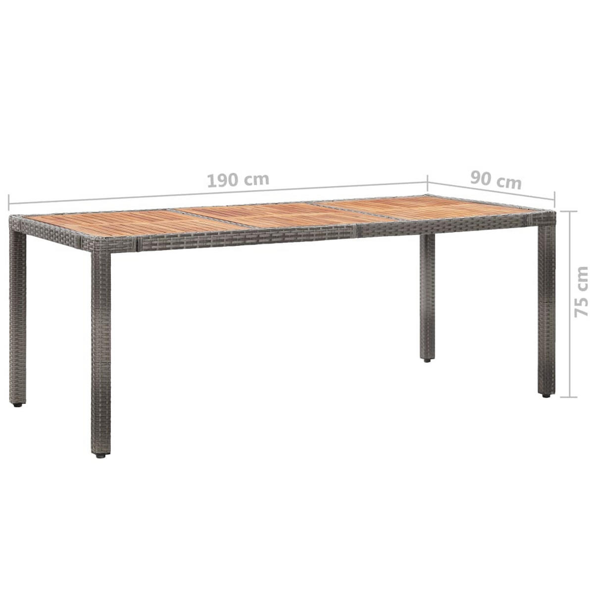 GARTEN-ESSGRUPPE 9-teilig Mit Auflagen Poly Rattan Grau - Dunkelgrau/Grau, Kunststoff/Textil - vidaXL