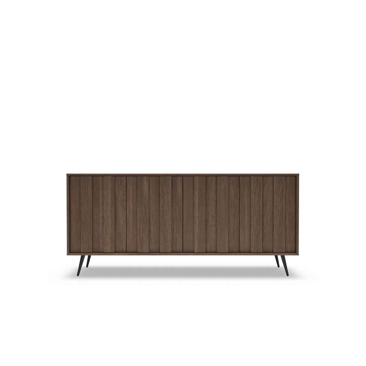 SIDEBOARD LUPO C 183 cm Eiche Dunin - mit 4 Türen, LED und Metallfüßen - Eichefarben/Schwarz, Holz/Holzwerkstoff (183/83/40cm) - Ravio