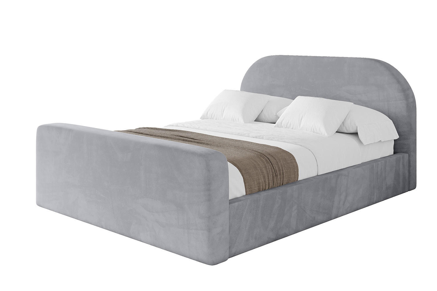 POLSTERBETT mit Bettkasten, Fußteil und Lattenrost, Boxbett mit Matratze H3/H4 - TIVON-Z 120x200 Hellgrau - Hellgrau, Holzwerkstoff/Textil (120/200cm) - ALTDECOR