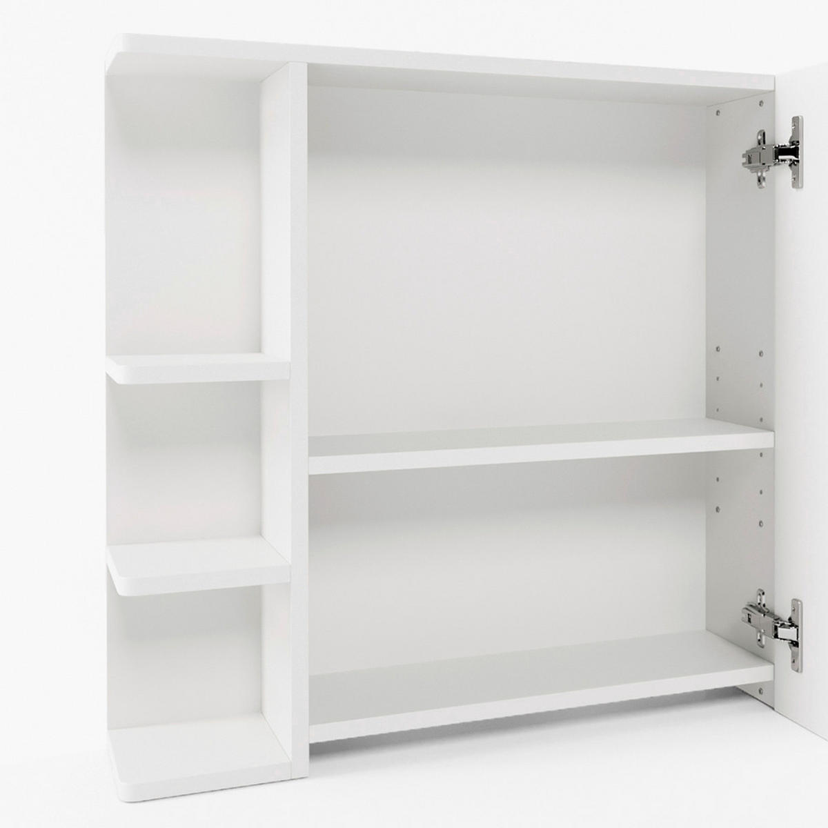 BADSPIEGELSCHRANK Fynn Weiß 79.6 x 64 cm - Weiß, Holzwerkstoff (79.6/64/21.2cm) - Vicco