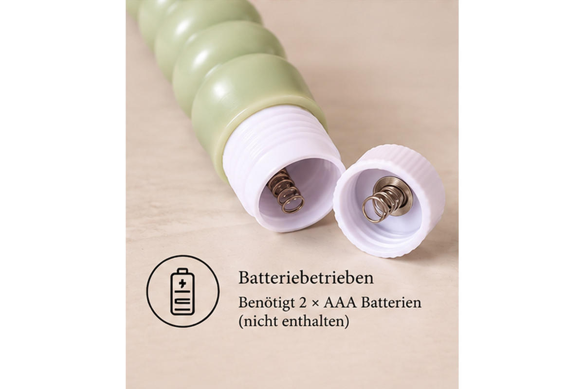 LED-KERZENSET Ø2,2x22 cm, Grün - Grün, Naturmaterialien (2.2/2.2/22cm) - dasmöbelwerk