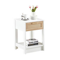 NACHTTISCH 40/40/55 cm Natur/Weiß aus MDF mit Schublade - Hellbraun, Holzwerkstoff (40/55/40cm) - OKWISH
