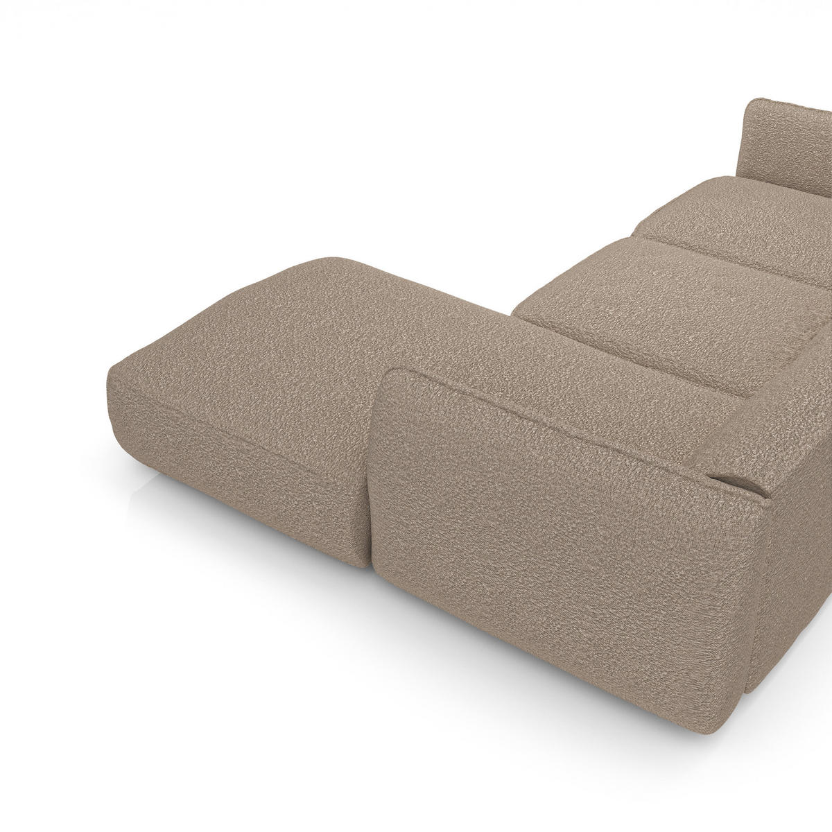 ECKSOFA RECHTS Bouclé-Stoff Taupe 272cm - Taupe, Textil (272/165cm) - Sia Home