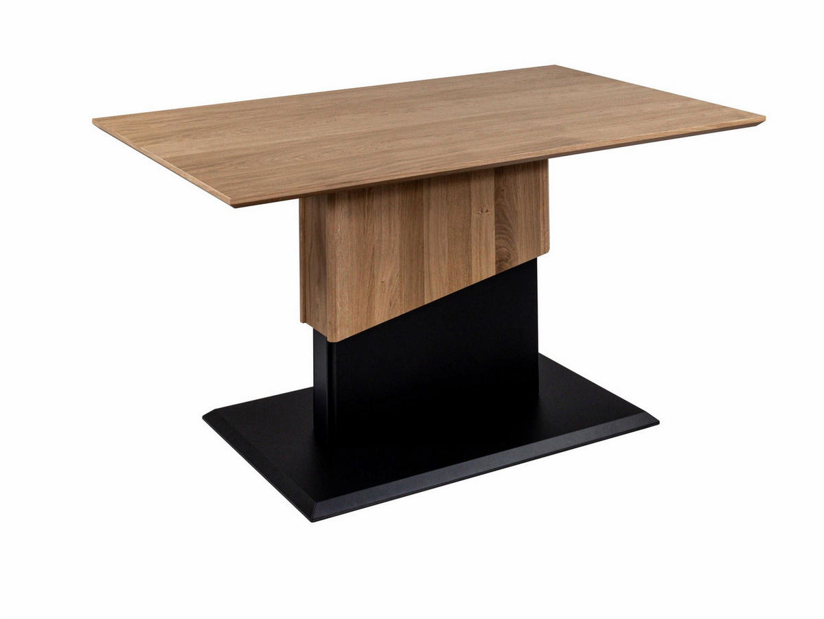 COUCHTISCH höhenverstellbar Citlali 110x54x65 Echtholz Wildeiche - Wildeiche/Schwarz, Holz (110/65/65cm) - 58aufmkessel